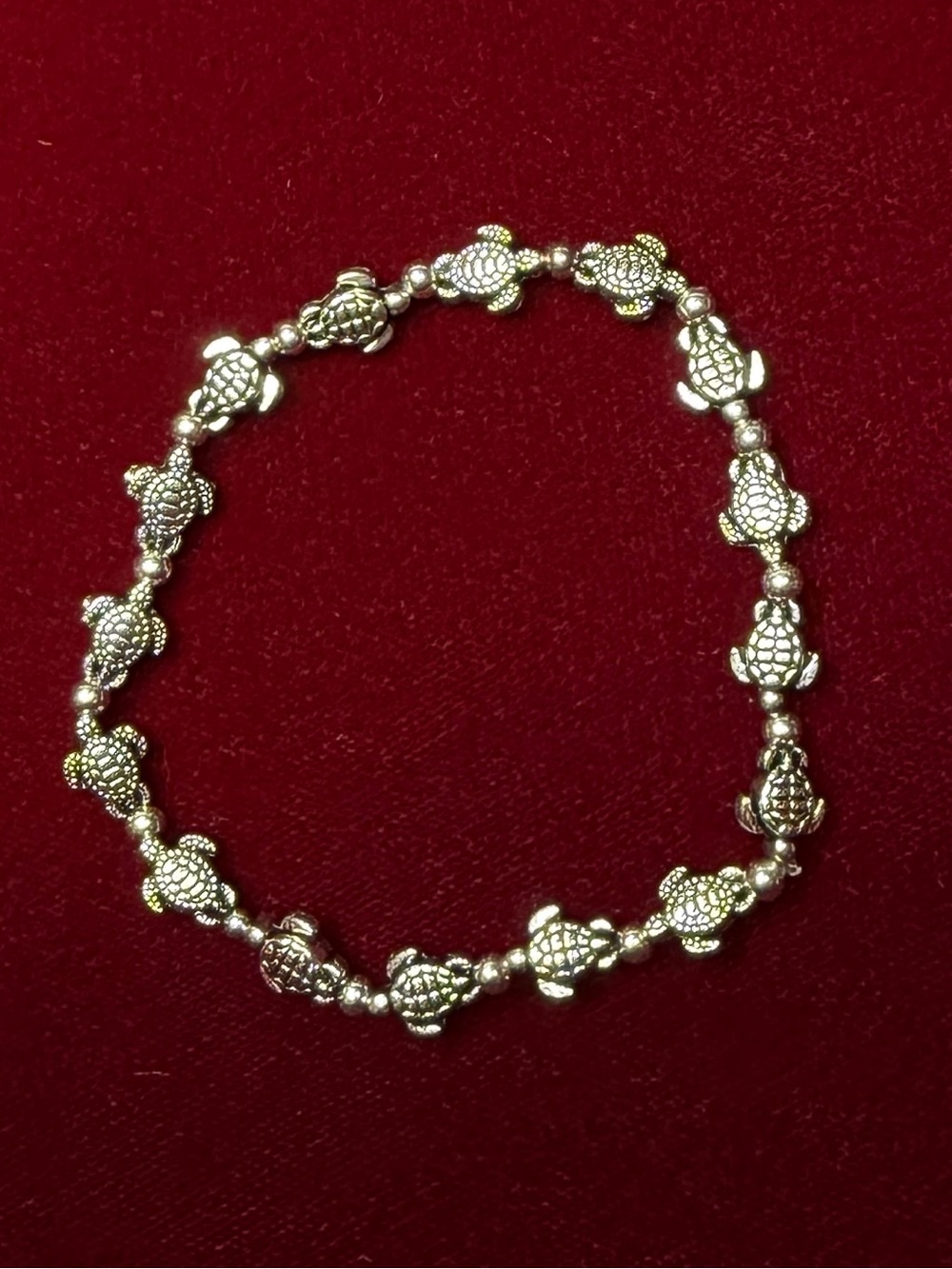 Silver Turtle Stretch Bracelet for Women - Picture 1 of 3